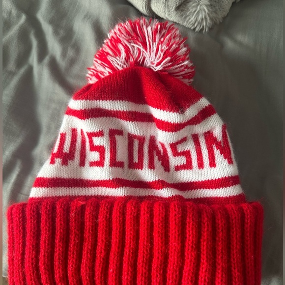 Wisconsin Beanie with poof ball on top‎ - Picture 1 of 5
